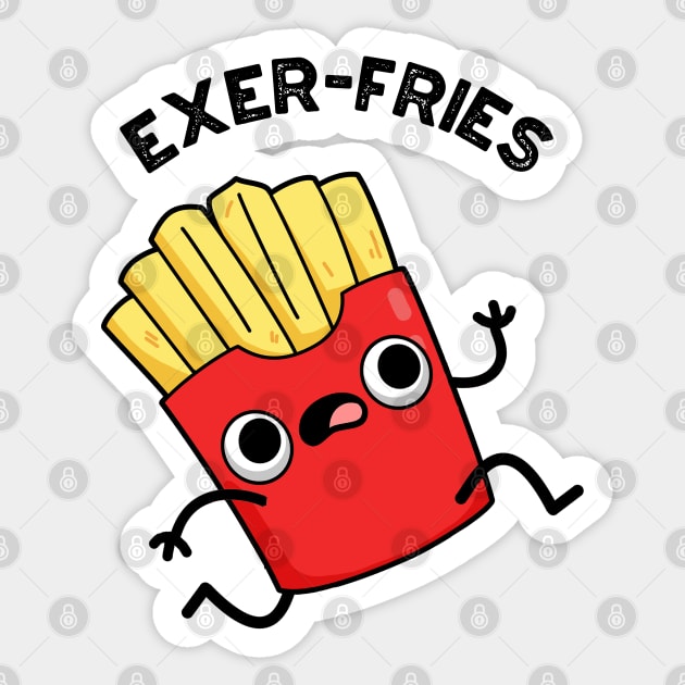 Exer-fries Funny Fries Puns Sticker by punnybone